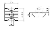 T-slot Nut heavy duty stainless steel B-Typ slot 6