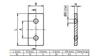 Connector plate 20x40
