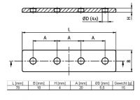 Connector plate nickel plated aluminum 20x80