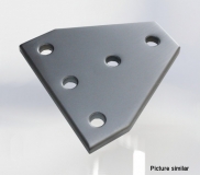 T connector plate nickel plated aluminum 60x60