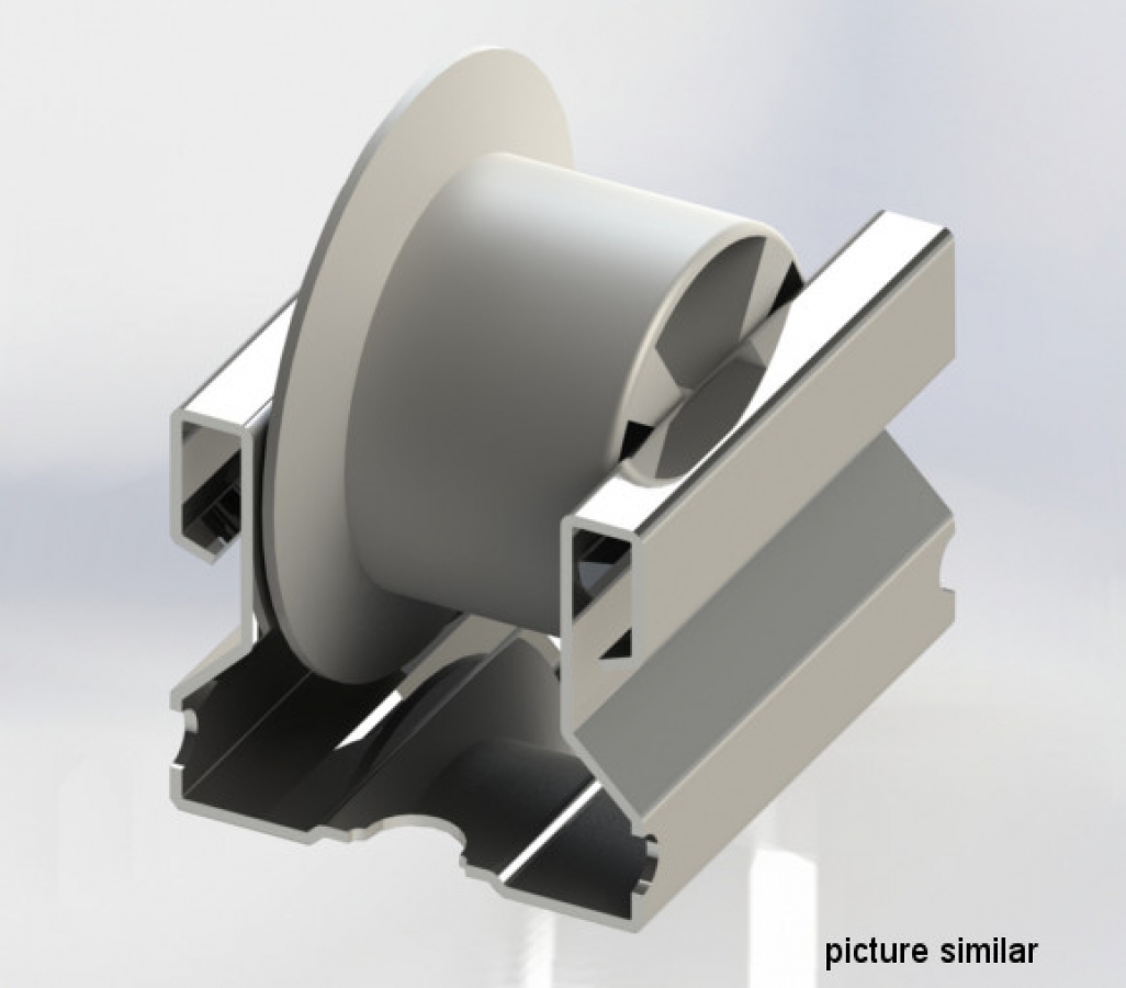 Roller track 40mm flanged wheels white